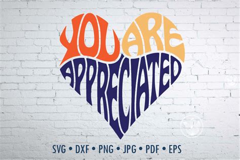 Download Free You are appreciated in heart Word Art, essential worker design, svg Commercial Use